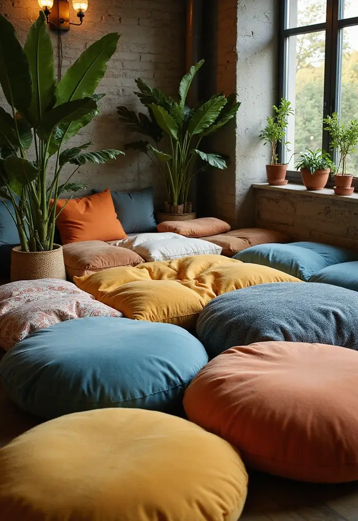 12 Bohemian Style Cushions That Will Transform Your Living Room into a Cozy Oasis! - 10. Oversized Floor Cushions