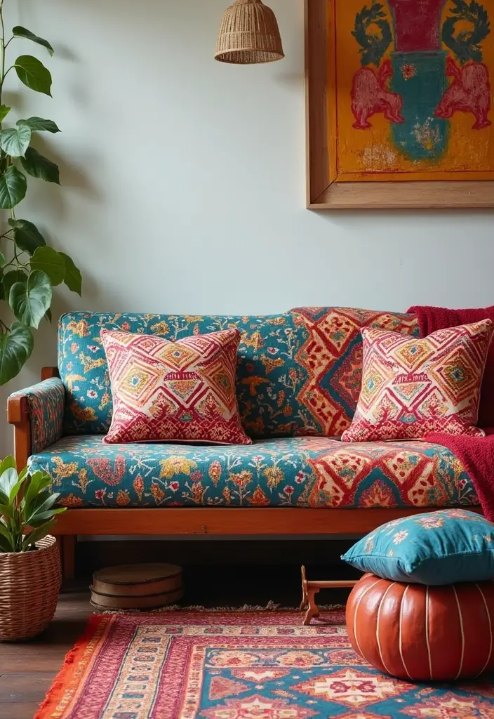 12 Bohemian Style Cushions That Will Transform Your Living Room into a Cozy Oasis! - 6. Patterned Block Print Cushions
