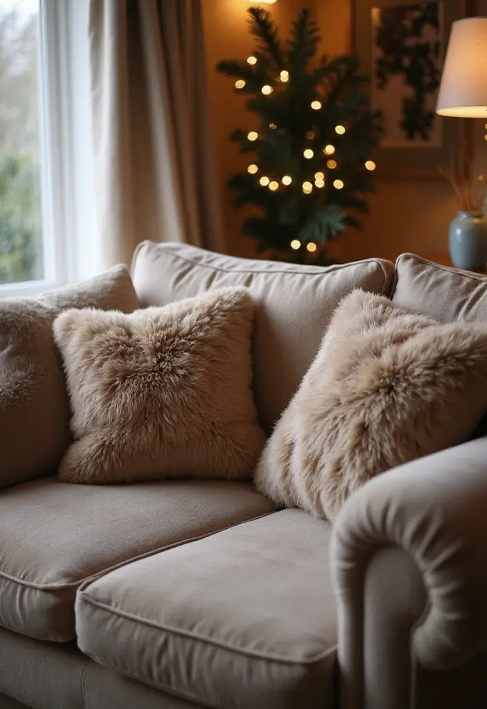 12 Bohemian Style Cushions That Will Transform Your Living Room into a Cozy Oasis! - 7. Cozy Faux Fur Cushions