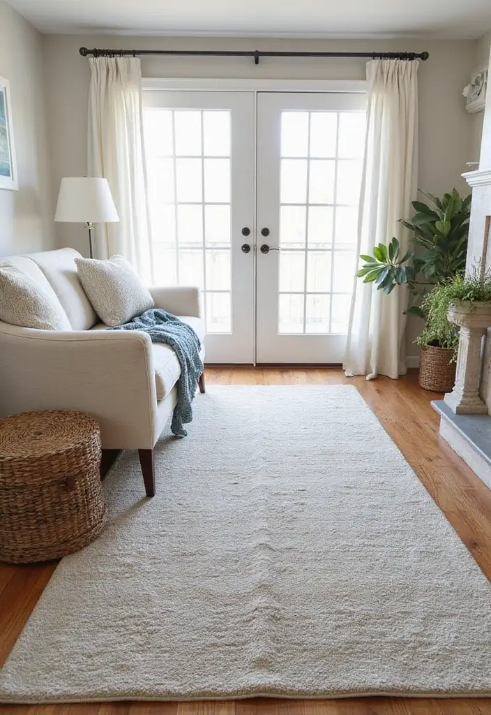 15 Coastal Living Room Inspirations That'll Make You Want to Dive Right In! - 10. Layered Rugs