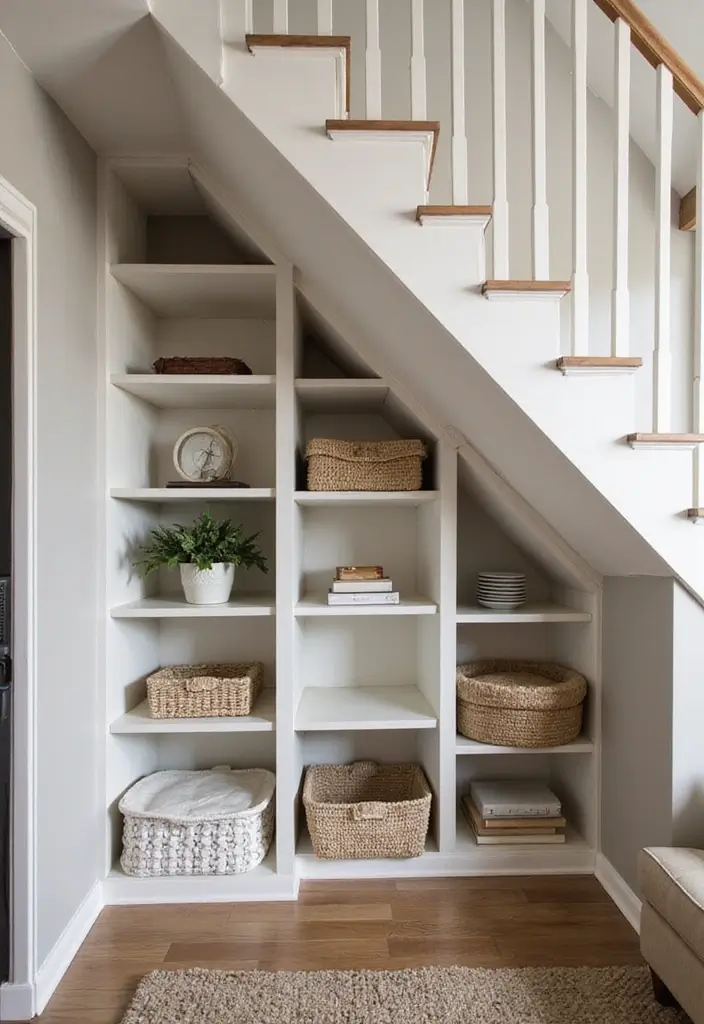 25 DIY Home Organization Projects That Will Transform Your Space (You Won't Believe #14!) - 16. Hidden Storage Under Stairs