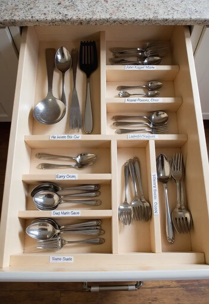 25 DIY Home Organization Projects That Will Transform Your Space (You Won't Believe #14!) - 22. Kitchen Drawer Labels