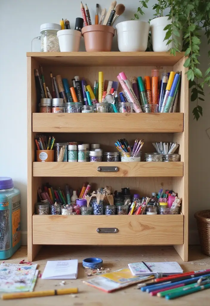 25 DIY Home Organization Projects That Will Transform Your Space (You Won't Believe #14!) - 25. DIY Art Supply Organizer