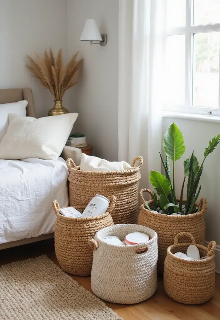 25 DIY Home Organization Projects That Will Transform Your Space (You Won't Believe #14!) - 6. Stylish Baskets for Storage