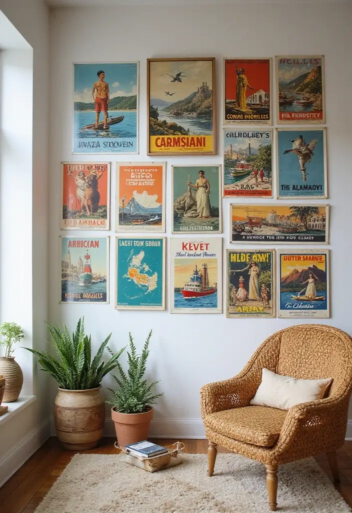 15 Stunning Vintage Wall Art Ideas That’ll Transform Your Space Instantly! - 13. Vintage Travel Art