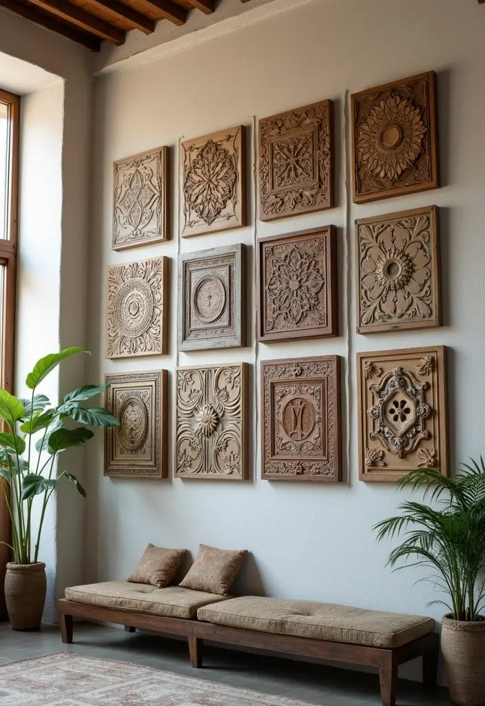 15 Stunning Vintage Wall Art Ideas That’ll Transform Your Space Instantly! - 15. Vintage Ceiling Tiles