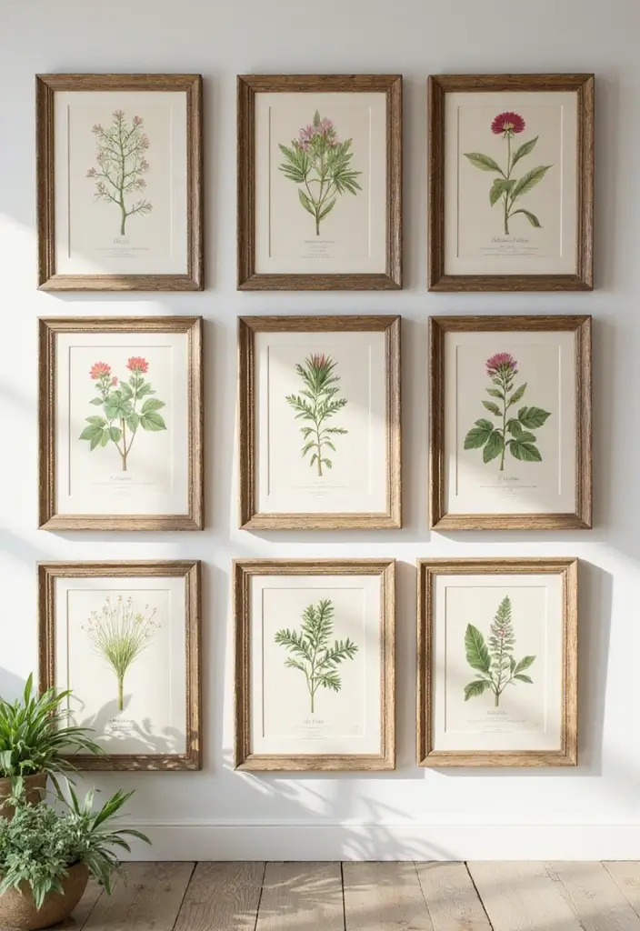15 Stunning Vintage Wall Art Ideas That’ll Transform Your Space Instantly! - 3. Vintage Botanical Prints