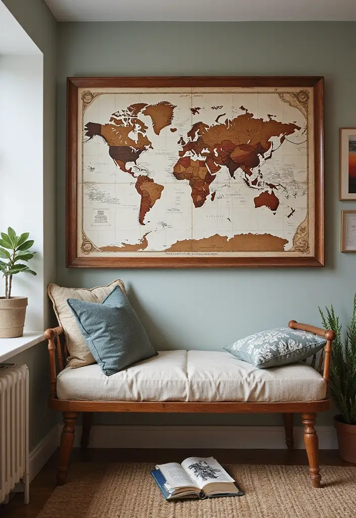 15 Stunning Vintage Wall Art Ideas That’ll Transform Your Space Instantly! - 4. Vintage Maps