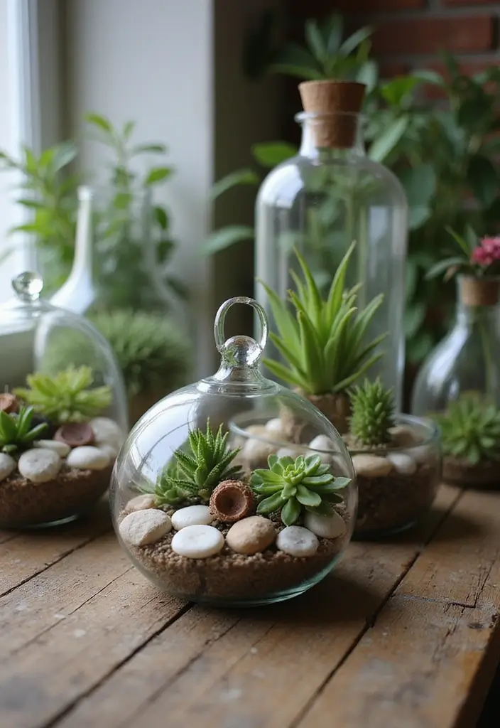 20 Stunning Indoor Plant Styling Ideas That Will Transform Your Space (You Won't Believe #7!) - 11. Mini Terrariums
