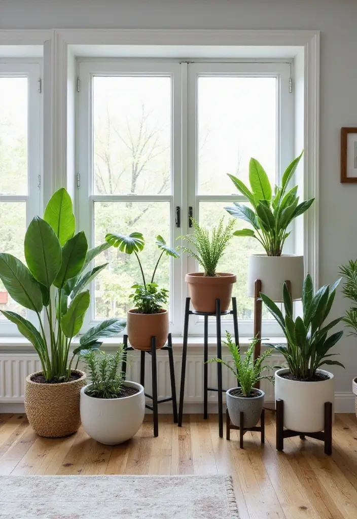 20 Stunning Indoor Plant Styling Ideas That Will Transform Your Space (You Won't Believe #7!) - 18. Stylish Plant Stands