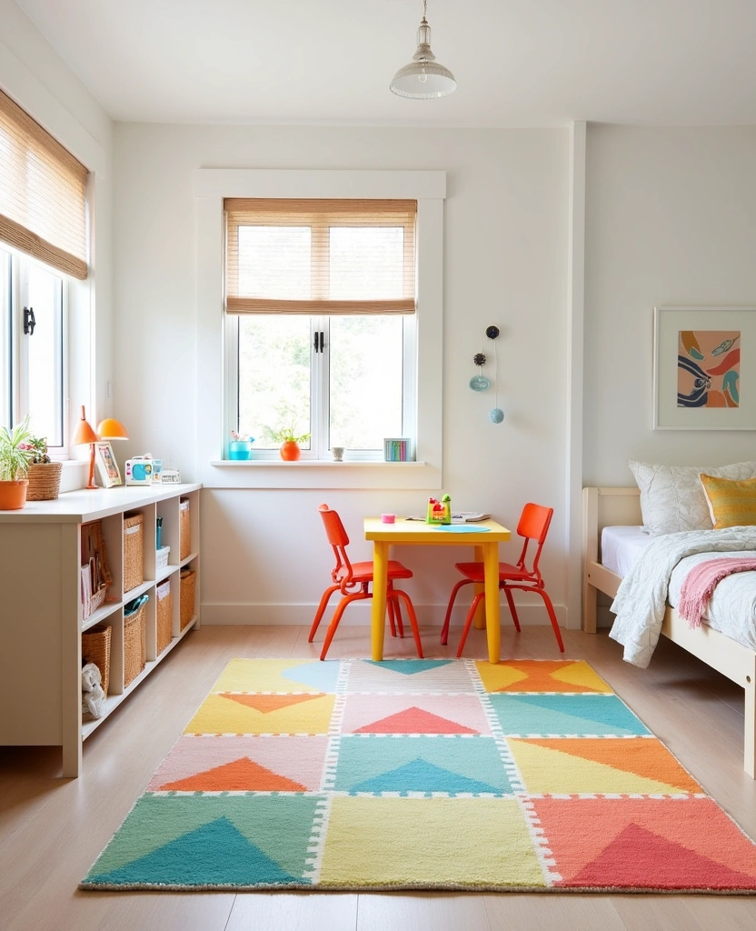 14 Budget-Friendly Kids Room Ideas That Are Chic and Functional! - 6. Fun and Functional Rugs