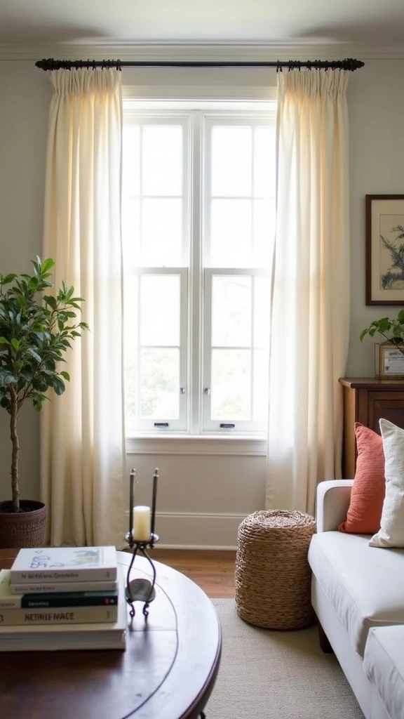 21 Gorgeous Living Room Transformations Under $200 That You Can DIY! - 13. DIY Window Treatments