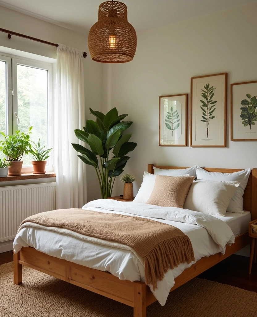 12 Cozy Bedroom Ideas That'll Make You Want to Stay in Bed All Day! - 4. Nature-Inspired Decor