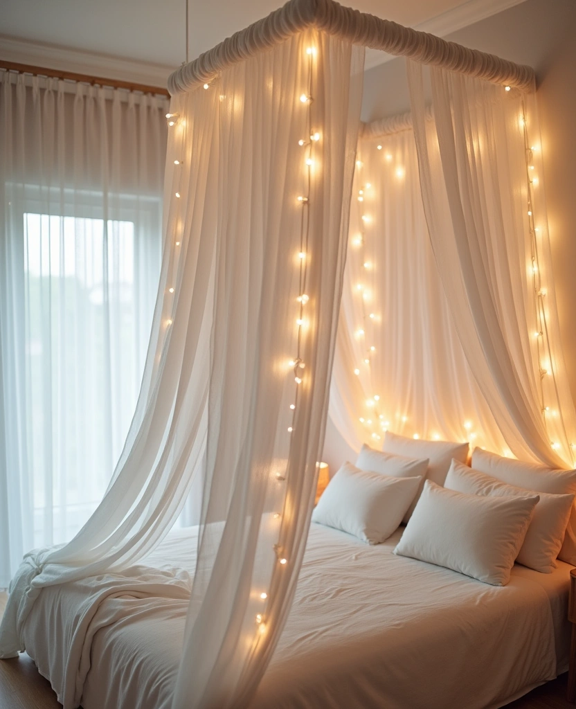 12 Cozy Bedroom Ideas That'll Make You Want to Stay in Bed All Day! - 7. A Canopy Bed for Added Romance