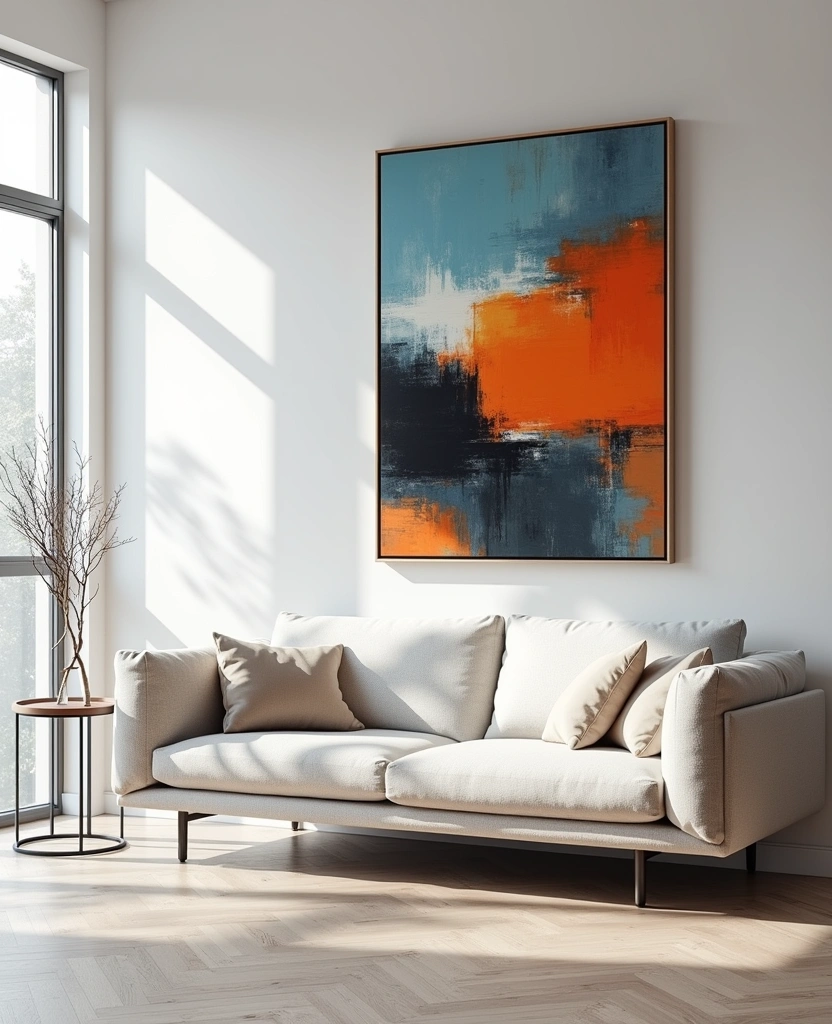 21 Stunning Modern Wall Art Ideas That Will Transform Your Space (You Won't Believe #9!) - 1. Oversized Abstract Canvas