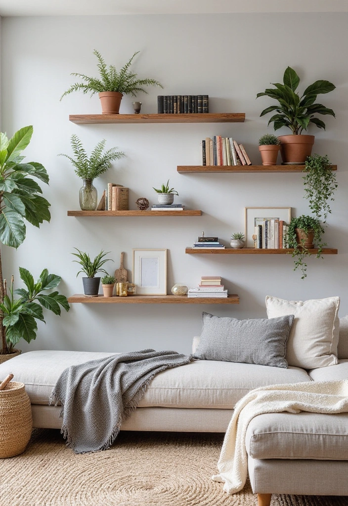 10 Genius Home Decor Hacks That Will Blow Your Mind (Seriously!) - 8. Install Floating Shelves for Function and Style