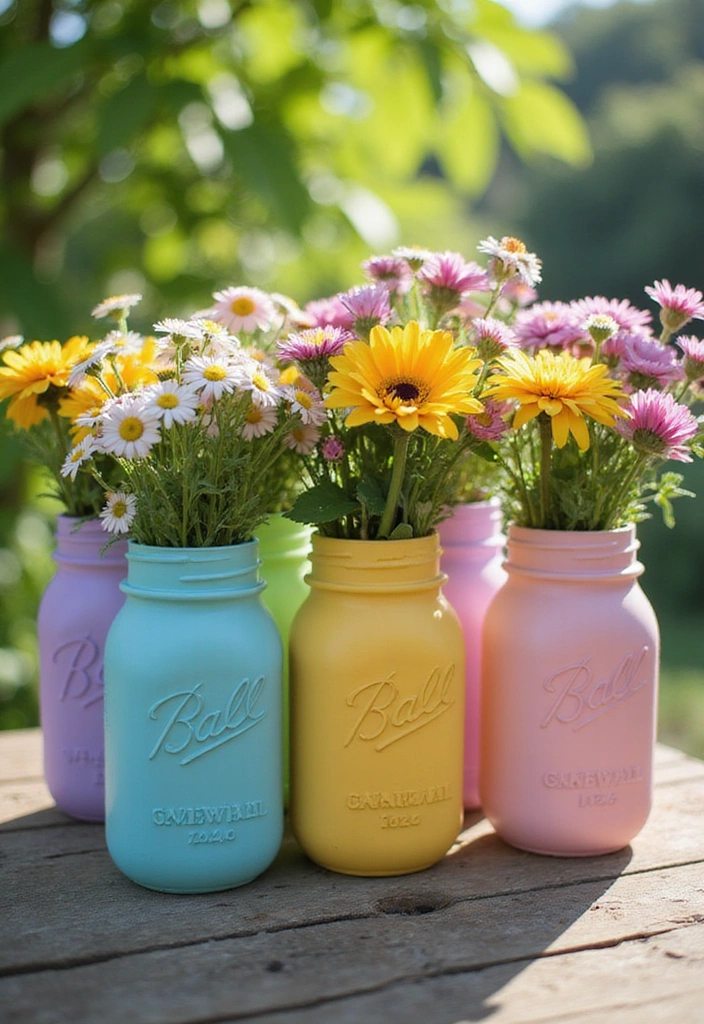 Easiest DIY Home Decor Projects EVER! (Perfect for Beginners) - 1. Painted Mason Jar Vases