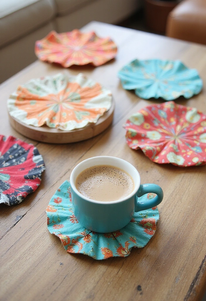 Easiest DIY Home Decor Projects EVER! (Perfect for Beginners) - 15. DIY Fabric Coasters