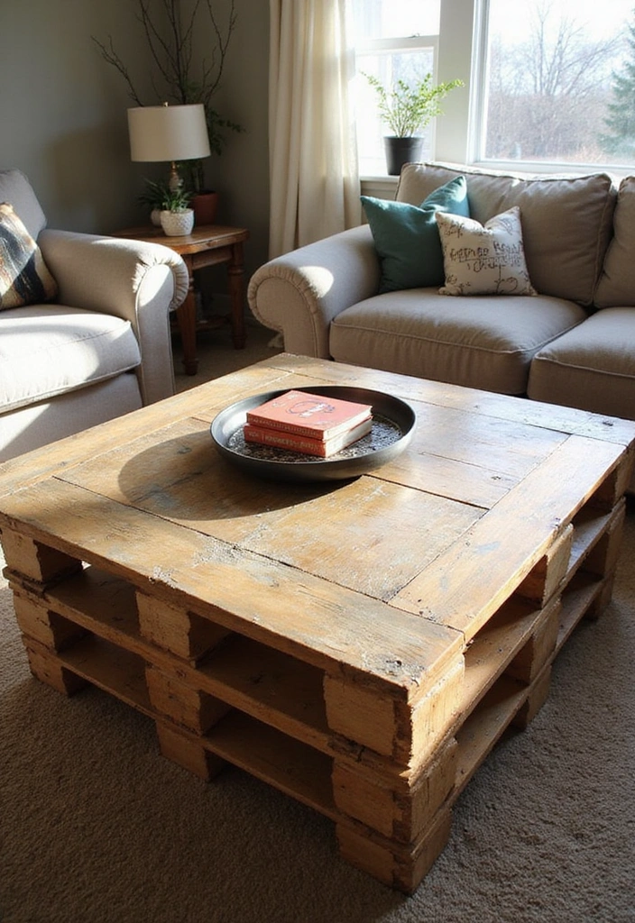 Easiest DIY Home Decor Projects EVER! (Perfect for Beginners) - 3. Upcycled Pallet Coffee Table