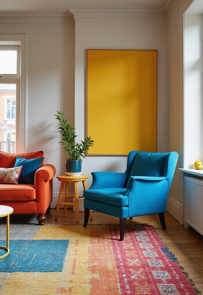 13 Eclectic Furniture Arrangements That Will Transform Your Space (You Won't Believe #5!) - 12. Color Blocking Magic