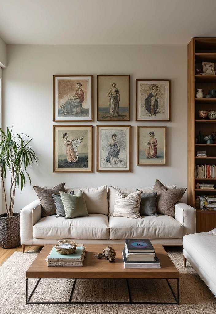 15 Cozy Living Room Setups That’ll Make You Want to Curl Up with a Blanket! - 13. Artistic Touches