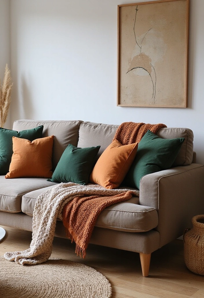 15 Cozy Living Room Setups That’ll Make You Want to Curl Up with a Blanket! - 5. Earthy Tones and Textures