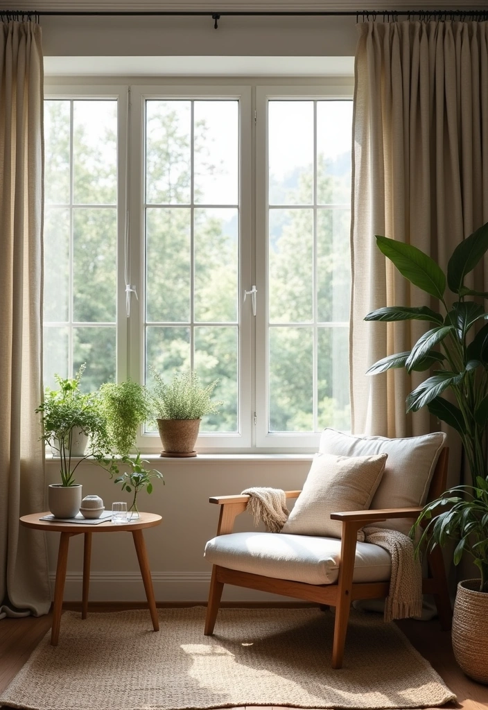 15 Cozy Living Room Setups That’ll Make You Want to Curl Up with a Blanket! - 8. Cozy Nook with a View