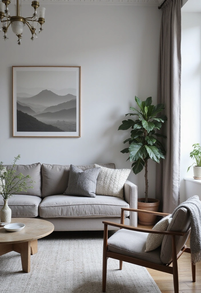 15 Cozy Living Room Setups That’ll Make You Want to Curl Up with a Blanket! - 9. Monochrome Magic