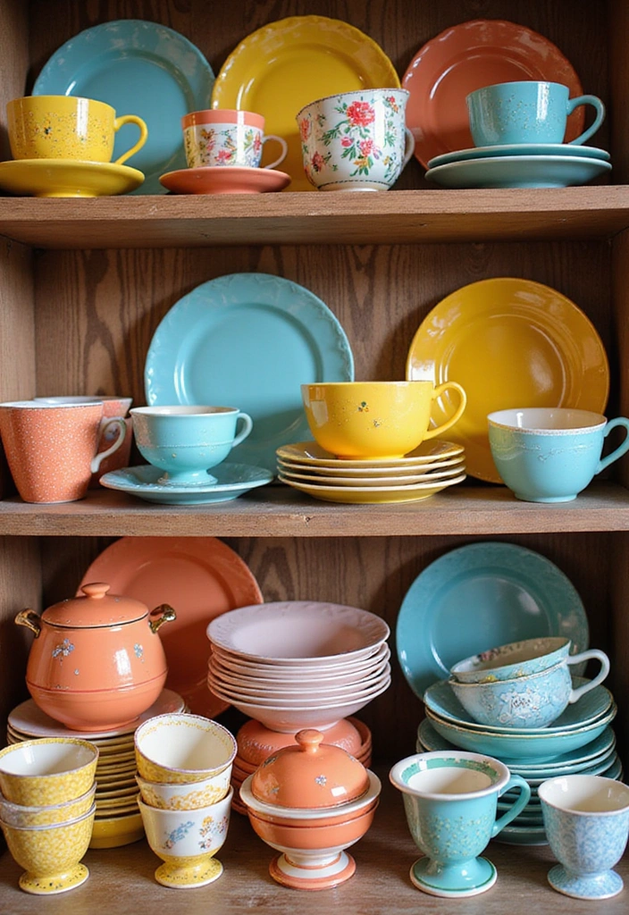 15 Vintage Home Accents That'll Transform Your Space into a Timeless Oasis! - 3. Retro Tableware