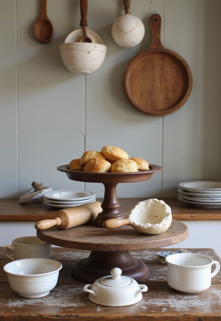 21 Stunning Farmhouse Kitchen Decor Ideas That Will Make You Fall in Love with Cooking Again! - 10. Vintage Baking Accessories