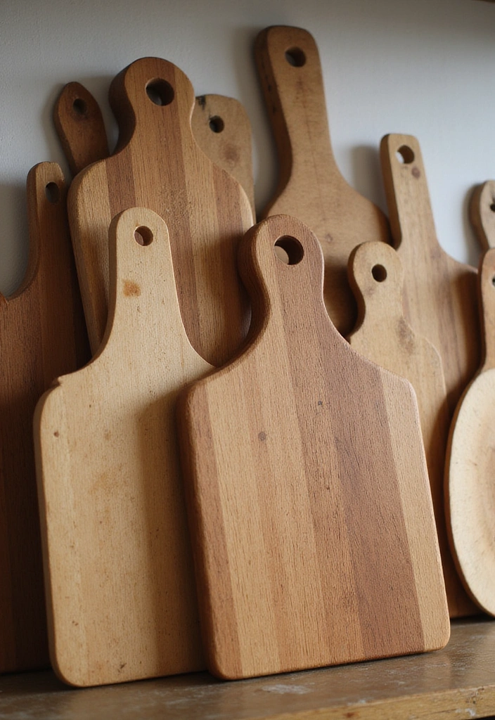 21 Stunning Farmhouse Kitchen Decor Ideas That Will Make You Fall in Love with Cooking Again! - 13. Wooden Cutting Boards