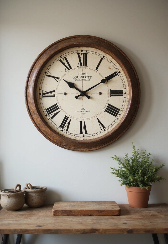 21 Stunning Farmhouse Kitchen Decor Ideas That Will Make You Fall in Love with Cooking Again! - 17. Farmhouse-style Wall Clock