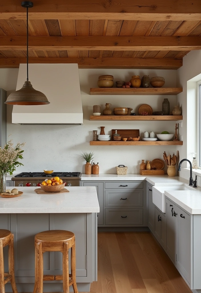 21 Stunning Farmhouse Kitchen Decor Ideas That Will Make You Fall in Love with Cooking Again! - 18. Natural Wood Accents