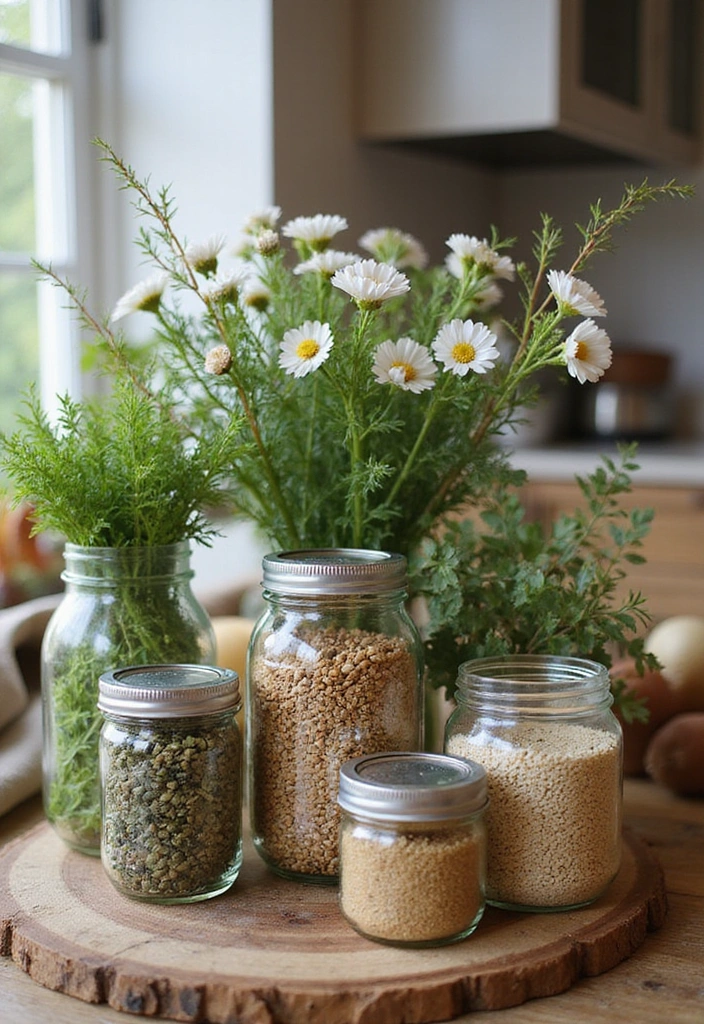 21 Stunning Farmhouse Kitchen Decor Ideas That Will Make You Fall in Love with Cooking Again! - 3. Charming Mason Jar Storage