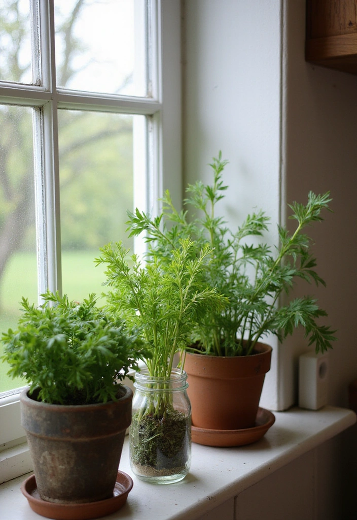 21 Stunning Farmhouse Kitchen Decor Ideas That Will Make You Fall in Love with Cooking Again! - 9. Herb Garden on the Windowsill
