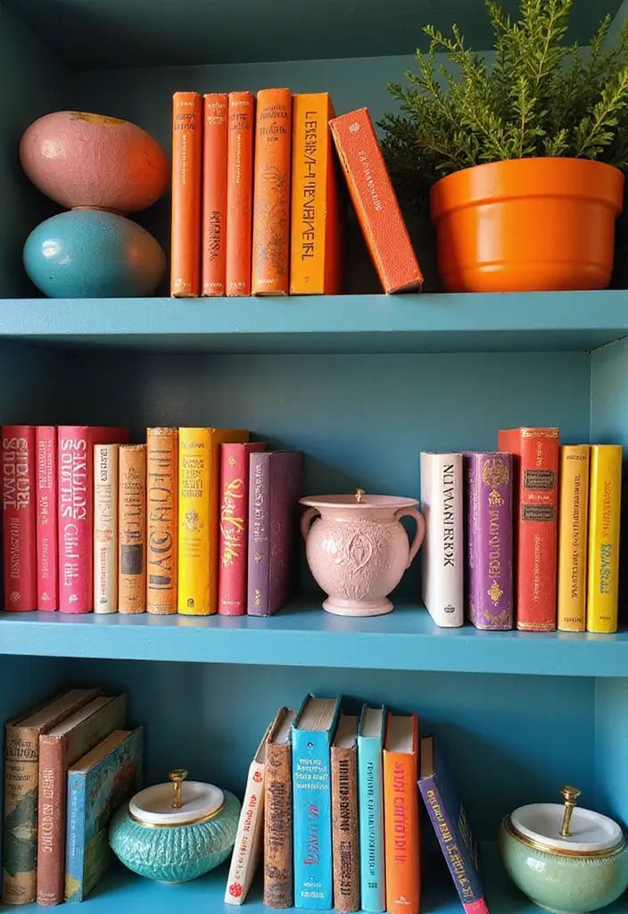 How To Style Your Bookshelves for Maximum Impact - 1. Embrace the Color Palette