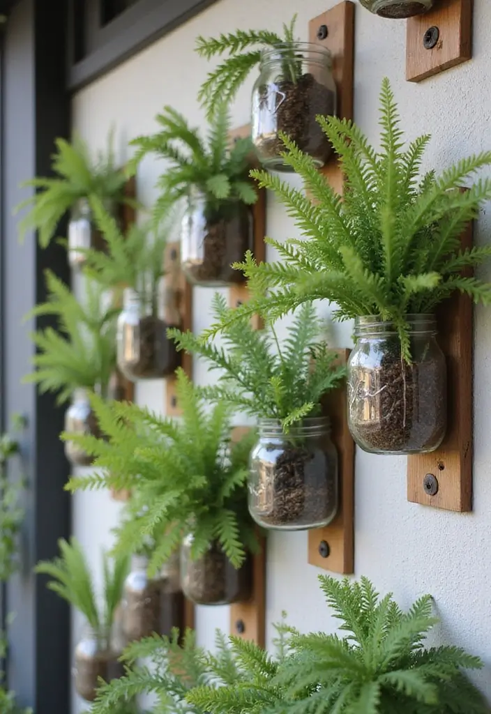 Transform Your Old Jars into Stunning Home Decor: 10 Easy DIY Ideas You Need to Try! - 6. Wall-mounted Jar Planters
