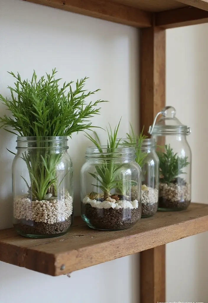 Transform Your Old Jars into Stunning Home Decor: 10 Easy DIY Ideas You Need to Try! - 9. Terrariums in Jars